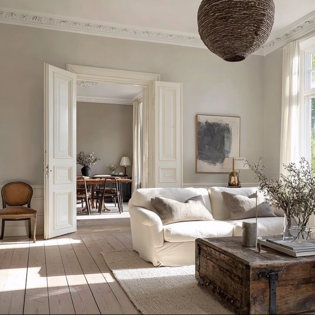 Fresh neutral repaint with soft panel detailing